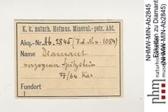 Etiketten zu Diamant (NHMW-MIN-Ab2845)